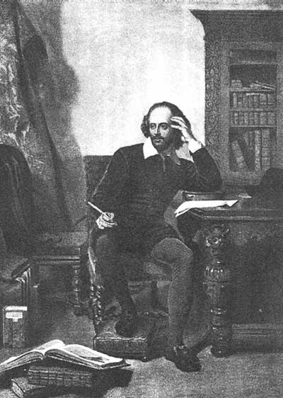    (Shakespeare in his Study).    (Jorn Faed, 1820-1902)